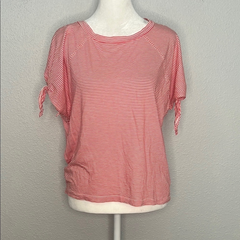 Loft Striped Tie Sleeve TShirt Size XS